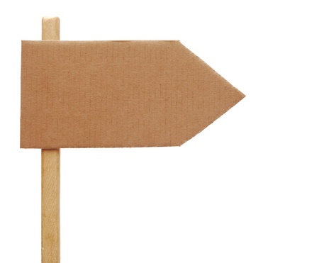 cardboard sign isolated on a white background