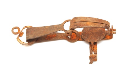 hunting trap isolated on white backgroundの写真素材