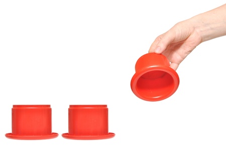 shell game, isolated on white background. You can add textの写真素材