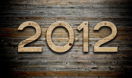 2012 number on old wood background