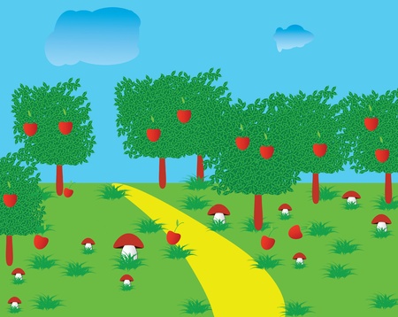 Cartoon bright landscapeのイラスト素材