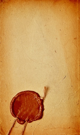 old paper with a wax seal の写真素材