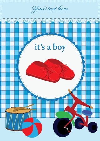 Baby boy cardのイラスト素材