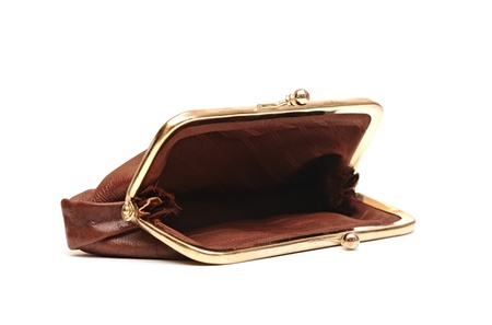 empty wallet on a white background 