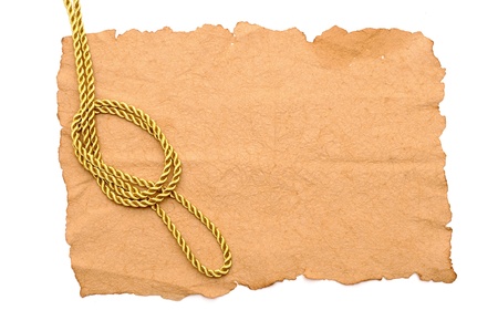 vintage paper with decorative rope borderの写真素材