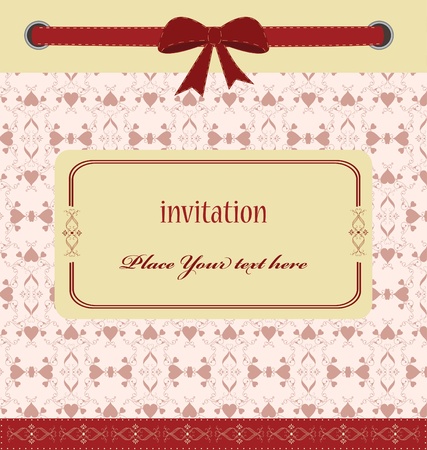 	greeting card with ribbons  perfect as invitation or announcemenのイラスト素材