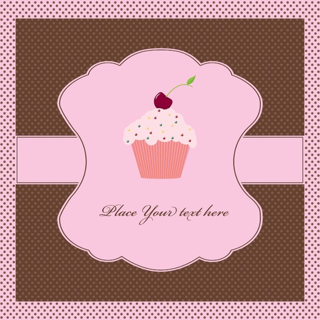 Cupcake card templateのイラスト素材