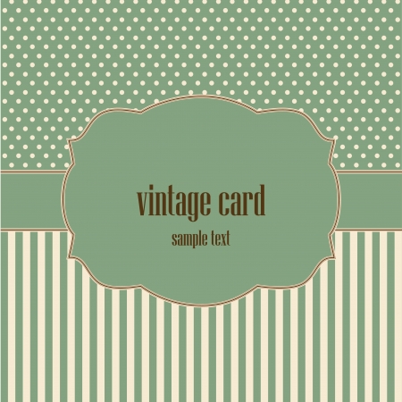vintage card, polka dot design のイラスト素材