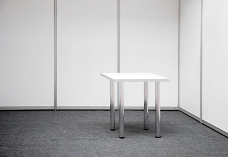 Exhibition stand with tableの写真素材