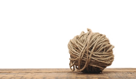 ball of yarn for knitting isolated on white background の写真素材