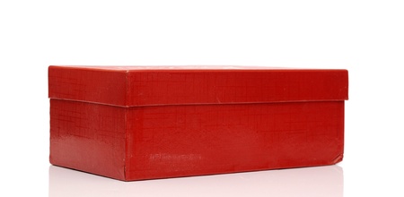 red package box isolated on white の写真素材