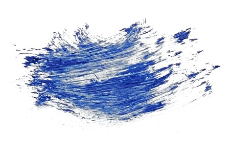 dark blue stroke of the paintbrush isolated on whiteの写真素材