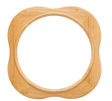 Wood frame isolated on white の写真素材