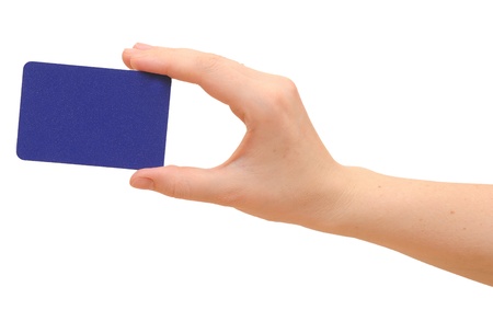 hand holding a business card の写真素材