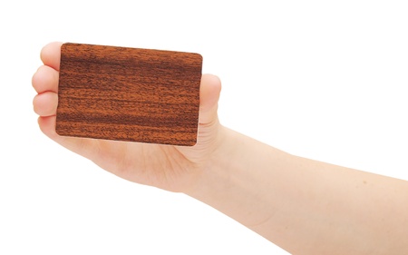 hand holding a business card の写真素材