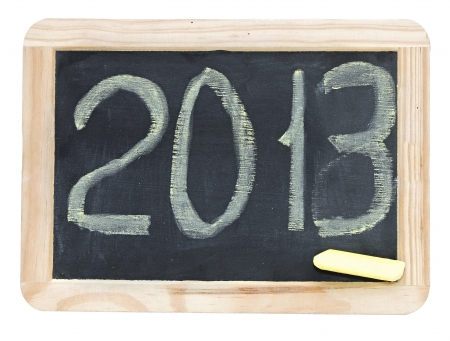 2013 written on a small chalkboardの写真素材