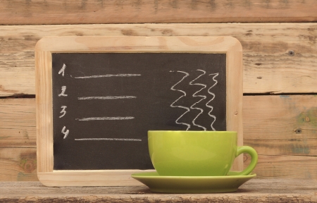 Restaurant chalkboard menu, written in white chalkの写真素材
