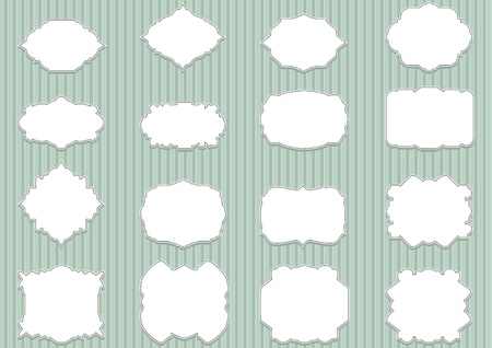 set blank retro labels, scalable and editable vector illustrationのイラスト素材