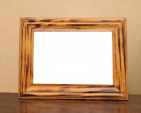 Photo frames on the tableの写真素材