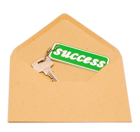Key to success in open envelopeの写真素材