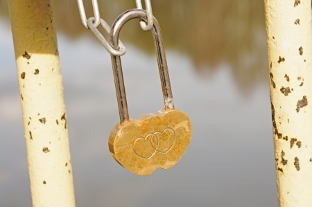 padlock, as symbol of loveの写真素材