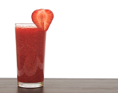 glass of strawberry puree の写真素材