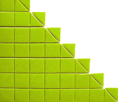 Abstract background with green squaresの写真素材