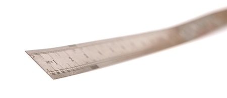 Metal ruler isolated on white background