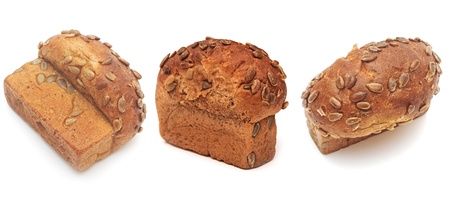 Bread collection on a white background 