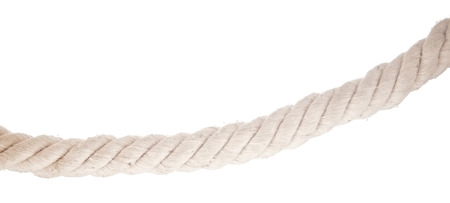 close up of a rope on white background 