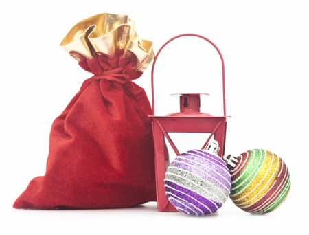 Christmas decoration on the white isolated background の写真素材