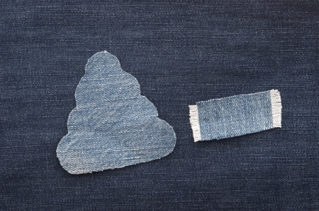 christmas background: jeans texture with shape Christmas tree. 