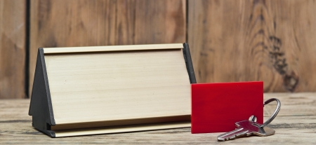 key with blank tag and metal nameplateの写真素材