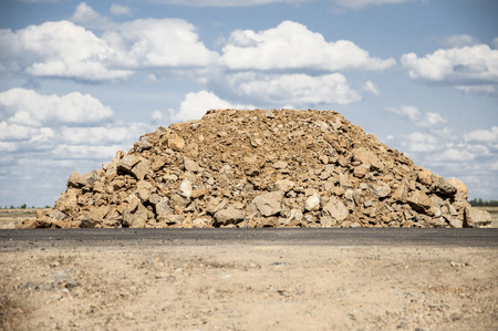 Pile of rock for road constructionの写真素材