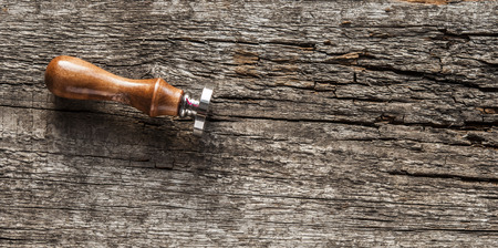 old signets on wooden backgroundの写真素材