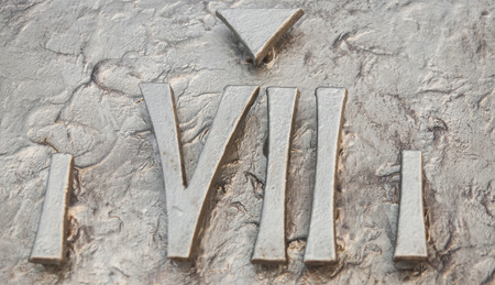 Roman numerals sculpture showing the number