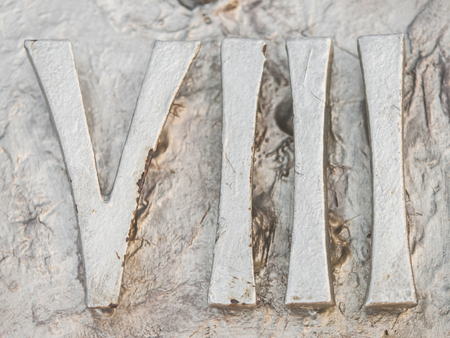 Roman numerals sculpture showing the numberの写真素材