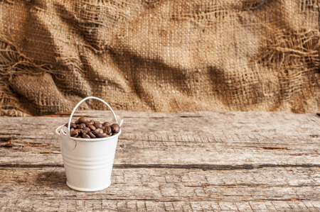 coffee grains and a small bucketの写真素材