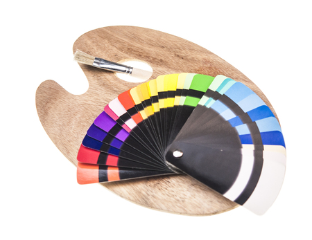 Color guide spectrum swatch samples rainbow on white backgroundの写真素材