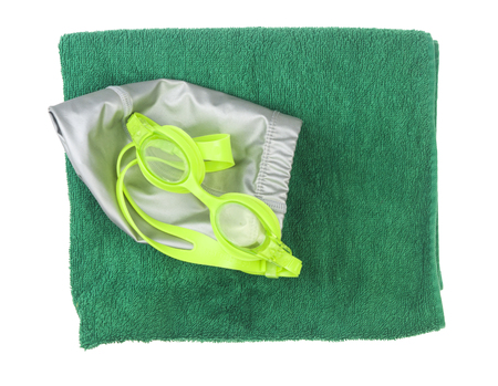 Swimming set isolated on white backgroundの写真素材