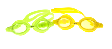 swimming goggles isolated on white backgroundの写真素材