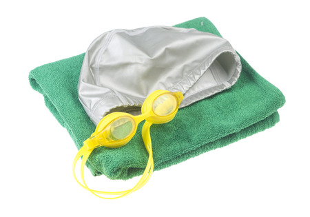 Swimming set isolated on white backgroundの写真素材