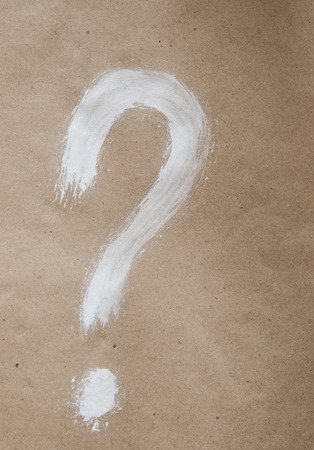 question mark icon from watercolor on brown backgroundの写真素材