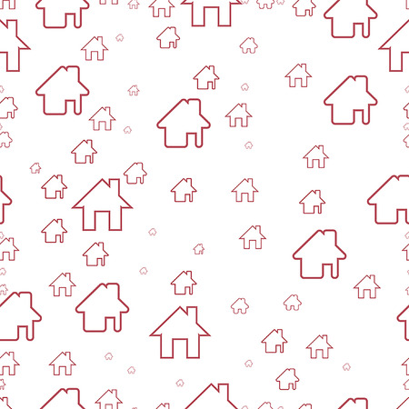Vector hand drawn houses seamless patternのイラスト素材