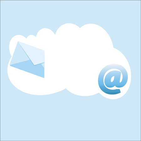 Cloud Email service, online message service. Cloud server hosting for Email. vector illustrationのイラスト素材
