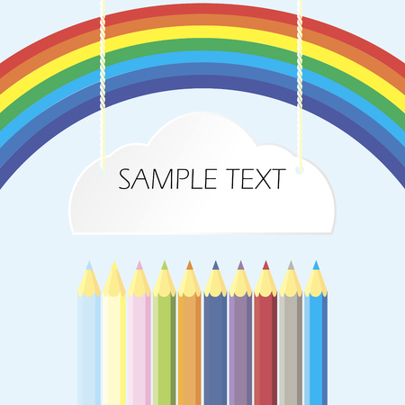 rainbow pencils with place for your text. vector illustrationのイラスト素材
