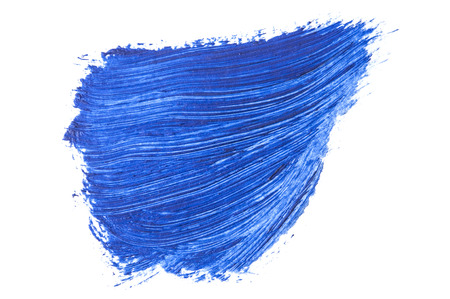 blue brush stroke isolated on white backgroundの写真素材