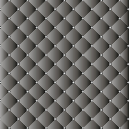 Vector leather background with golden buttons. Luxury textile design, interior and furniture decoration conceptのイラスト素材