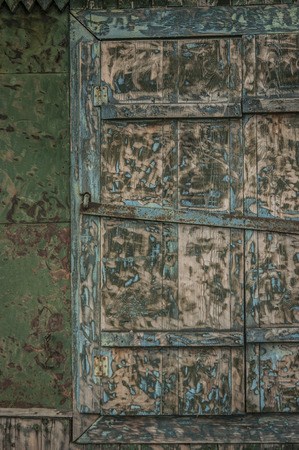 Dark old wooden table texture background top viewの写真素材