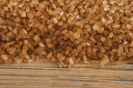 Closeup of brown sugar crystals from sugar caneの写真素材